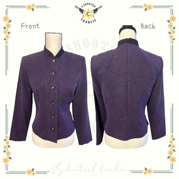 Vintage Miss Dorby Women's Blazer Suit Jacket Purple 6 Button Size 8P - Picture 1 of 6